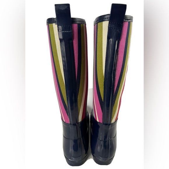 Coach Women's Pearl Legacy Striped Water Resistant Rain Boots Mid Calf Sz 7B - Picture 7 of 9